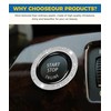 iolory car Start Button Cover,Car Stickers,Crystal Double Rhinestone Automotive Engine