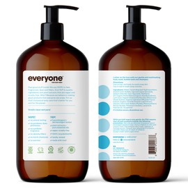 everyone for every body Everyone 3-in-1 Soap, Body Wash, Bubble Bath, Shampoo, 32 Ounce (Pack of 2), Unscented, Coconut Cleanser with Plant Extracts and Pure Essential Oils