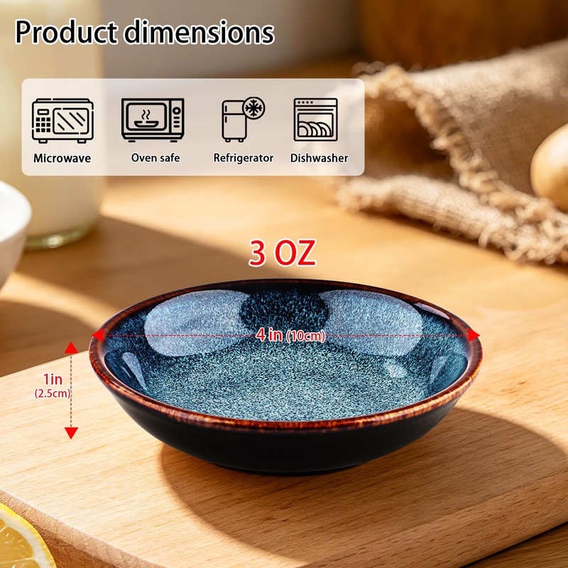 CQSYWQING 4 Inch Ceramic Dipping Sauce Dish Set - 4