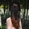 Bow Hair Clips for Women, Large Shiny black Bow Hair,