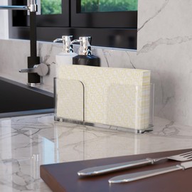 Amazing Abby Acrylic Guest Towel Napkin Holder (8.5"x4.5"), Plastic Napkin Dispenser with Non-Slip Pads, Clear Napkin Stand, Great for Kitchen Counter, Dining Table, Bathroom Vanity, and More