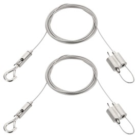 PATIKIL 2Pcs Adjustable Picture Hanging Wire Kit, 3 Meters /9.8 ft Fit for 1.5mm Wire Heavy Duty Stainless Steel Wire Rope Hanger Hardware with Double Way Adjustable Hook for Hang Mirror
