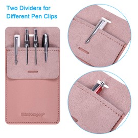 Wisdompro Pocket Protector, 3 Pack PU Leather Heavy Duty Pen Holder Pouch for Shirts, Lab Coats, Pants - Multi-Purpose - Holds Pens, Pointers, Pencils, and Notes - Pink