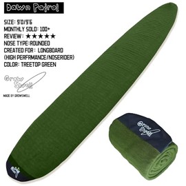 GrowSwell fabric Sock for Surfboard, Treetop Green Surfboard Cover, Surfboard Protection from Scratches, Dings, Wax, UPF 50+ proteciton, Keep 30°F cooler when covered
