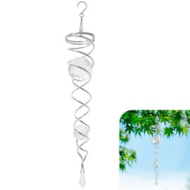 WYYFXY® Crystal Twister, Crystal Wind Chime Metal Wind Spiral Suncatcher Garden for Decorative Window, Balcony, Garden, Dimensions: 5 x 40 cm