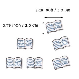 30 Pcs Book Shaped Wooden Buttons for Crafts White Color 2 Holes Buttons for Sewing Clothes Accessories Scrapbooking DIY Art Decorative Embellishments