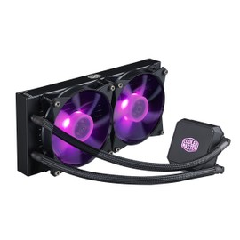 Cooler Master MasterLiquid LC240E RGB Close-Loop AIO CPU Liquid Cooler, 240mm Radiator, Dual Chamber RGB Pump, Dual MF120R RGB Fans, RGB Lighting for AMD Ryzen/Intel LGA1151
