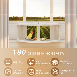 Window Bird Feeder for Viewing, 180° Extra Large Capacity Clear View Window Tray Bird Feeder, Fits Windows 31-41" Wide, Durable, Elegant, Window Bird Feeder Inside House - Best Gifts for Bird Lovers