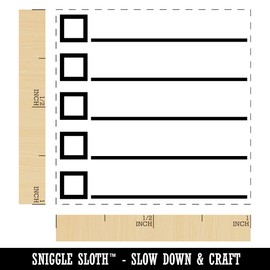 Bulleted Check List Checklist Squares and Lines Self-Inking Rubber Stamp Ink Stamper - 1 Inch Small - Sky Blue Ink