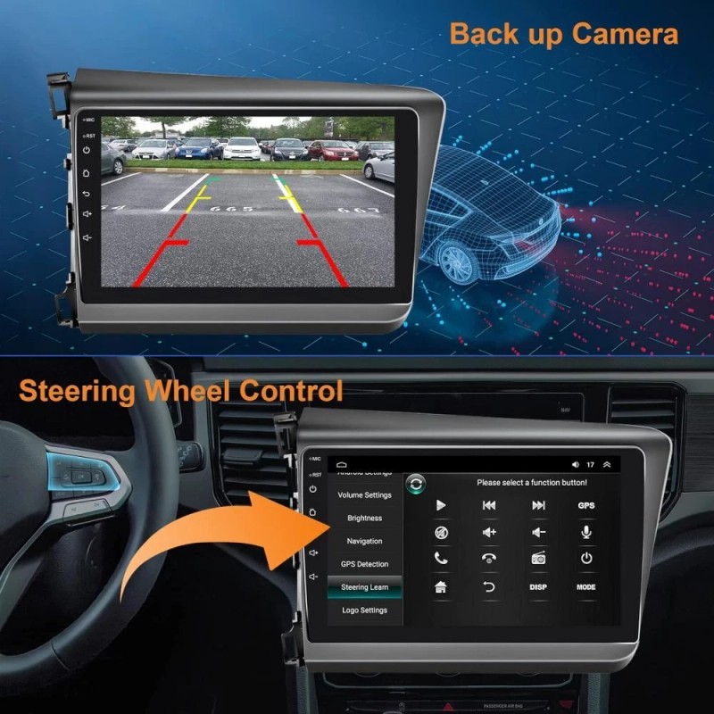 Unbranded For Honda Civic 2012-2015 Android 13.0 Car Stereo Radio