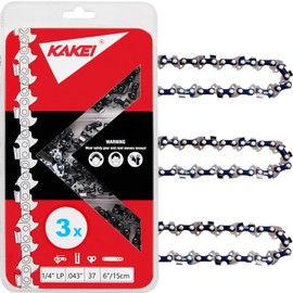 KAKEI 6 Inch Chainsaw Chain 1/4" LP Pitch .043" Gauge 37 Drive Links (3 Chains)