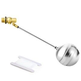 GASHER 2PCS 1/2" BSP 304 Stainless Steel Float Ball Valve, DN15 Adjustable Water Tank Float Ball Valve for Stock Tank Pool Water Level Control