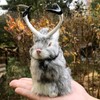 Basuo-9Q Realistic Jackalope Furry Wild Animal Replica Figurine Easter Bunny