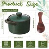 Honeydak Speckled Ceramic Salt Cellar with Lid and Wooden Spoon,