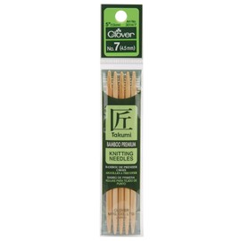 Clover NOM073935 Takumi Bamboo Double Point Knitting Needles 5", 5 Per Pack, Size 7/4.5mm