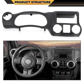 CNNELL Dash Instrument Cluster Trim Panel Bezel Compatible with Jeep Wrangler 2011 2012 2013 2014