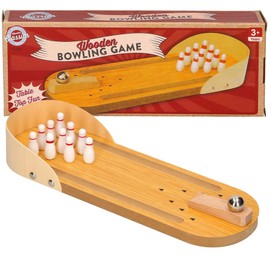 A2Z 4 Kids Mini Bowling Wooden Tabletop Game Set Kids Miniature 10-Bowling Pin Set Children Desktop Mini Skittles Game Set Wooden Board Mini Arcade Tabletop Game Portable Tabletop Stress Relief Gadget