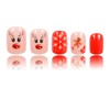 24 Pcs Christmas Square Press on Nails Short Acrylic Fake