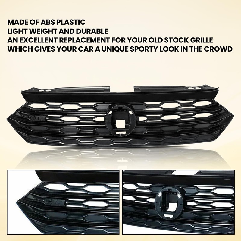 YLT AUTO Front Bumper Cover Upper Grille Replacement Shroud Gloss