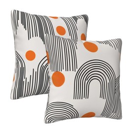 Mshutbna Mid Century Throw Pillow Covers 18x18 inch Set of 2 Pillow Case Cushion Cover for Home Sofa Couch Living Room Car Decor