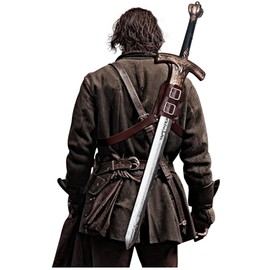 keland Medieval Sword Frog Back Sword Holder Belt Sword Sheath LARP Accessories (Z-Brown)