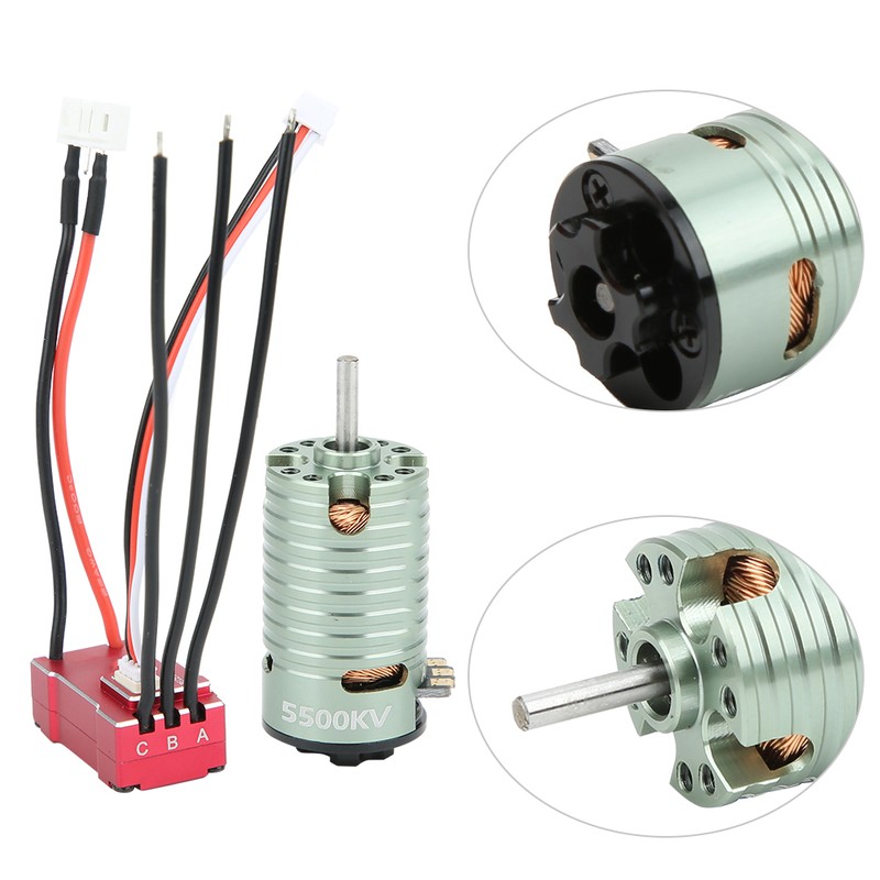 1410 Brushless Motor 18A Red ESC Set RC Car Replacement