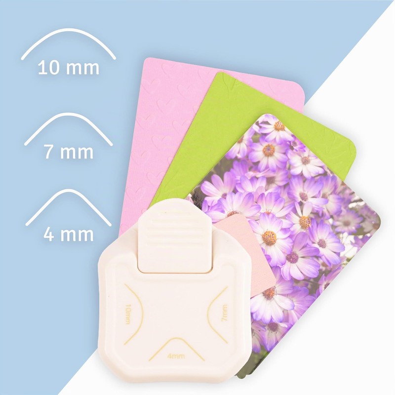 Vaessen Creative 3-in-1 Corner Punch 4-7-10 mm, Cream