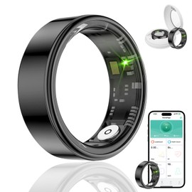 Govllfoz Smart Ring Health Tracker, Fitness Sleep & Heart Rate Monitor Tracker Smart Ring, Waterproof Bluetooth Fitness Tracker Ring IPX68 Waterproof (Black, 13)