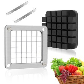 KELEYU Replacement Chopper1/2‘’ Blade,Commercial Vegetable Chopper Dicer Stainless Steel Blade and Pusher Block for Fruit Cutting Machine Tomato onion French Fries Cutter