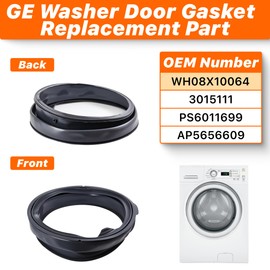 Upgraded WH08X10064 Washer Door Boot Seal Compatible with GE Washer Door Seal Washer Door Boot Rubber Seal Replacement GFWN1200D1WW GFWS1500D1WW GFWH1200D1WW GFWN1300J0WW GFWH1200D0WW etc Door Gasket