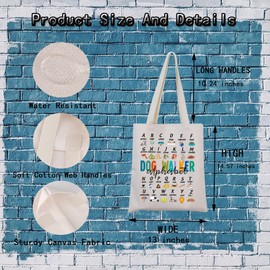 MNIGIU Dog Walker Alphabet Tote Bag Dog Sitter Gift Pet Owner Gift Dog Walker Appreciation Gifts (Dog Walker Tote Bag)