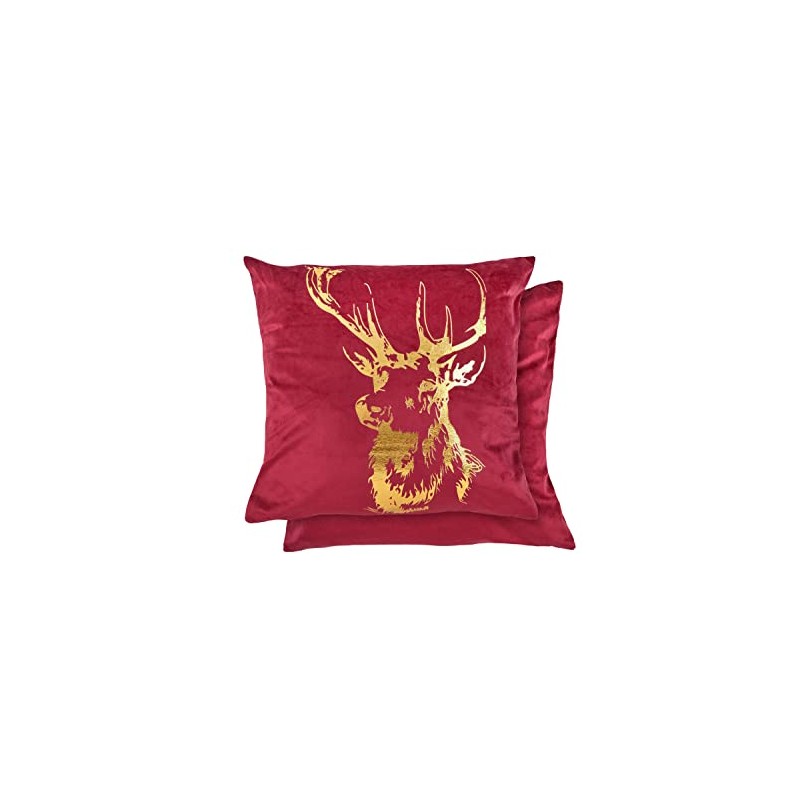 Emma Barclay Velvet Stag - Large Soft Plush Velvet Cushion