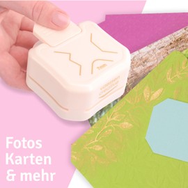 Vaessen Creative 3-in-1 Corner Punch - Journal - Card Making Supplies - Corner Cutter for Tabs, Labels, Scrapbooks and Planners - Crafting Supplies, White-gold