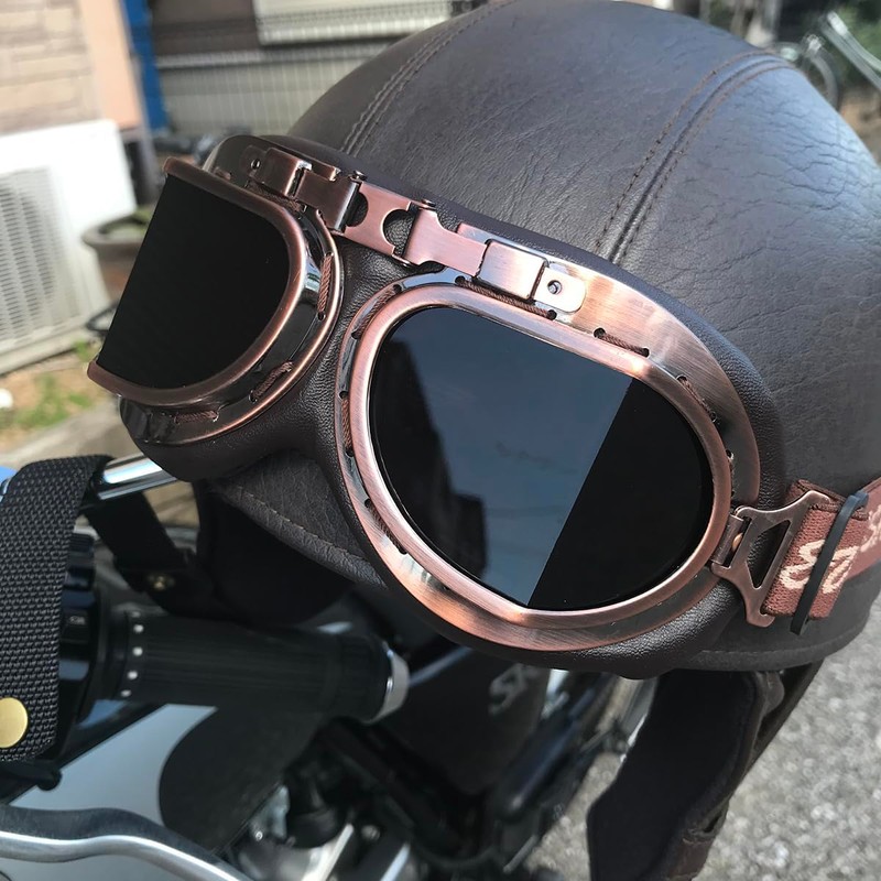 [ZCJSZP] New Retro Goggles Vintage Pilot Goggles Protective Gear Glasses