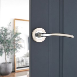 Infinity Decor Pair of Stylish Dual Tone Lever on Rose Door Handles Passage Pull Handles Set - Suitable for Both Interior and Exterior Doors