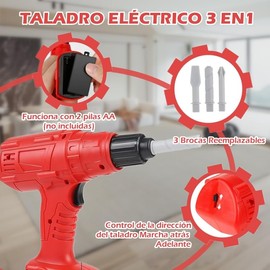 Juego de Herramientas para Niños, 35 Piezas Caja de Herramienta de Juguete, Herramientas Juguete con Taladro Eléctrico Juguete y Accesorios, Juegos Educativos, Regalo para Niños a Partir de 6 Años