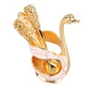 Coffee Spoon Holder Elegant Swan Shaped Alloy Mirror Polish Rich