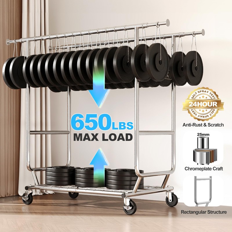 HOKEEPER Clothes Rack Heavy Duty Clothing Rack Load 650 LBS