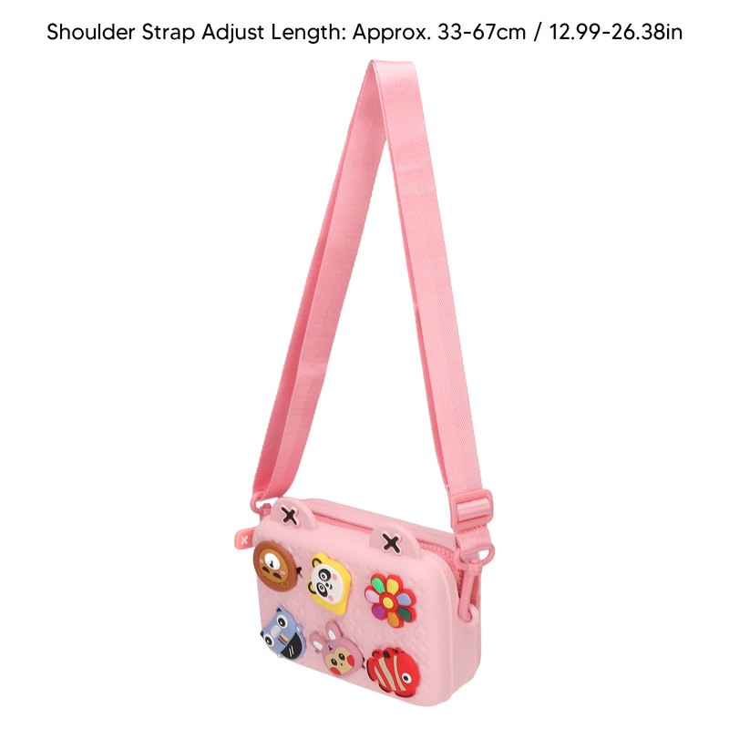 Kids Single Shoulder Camera Bag DIY Cartoon Decors Shock Absorbing