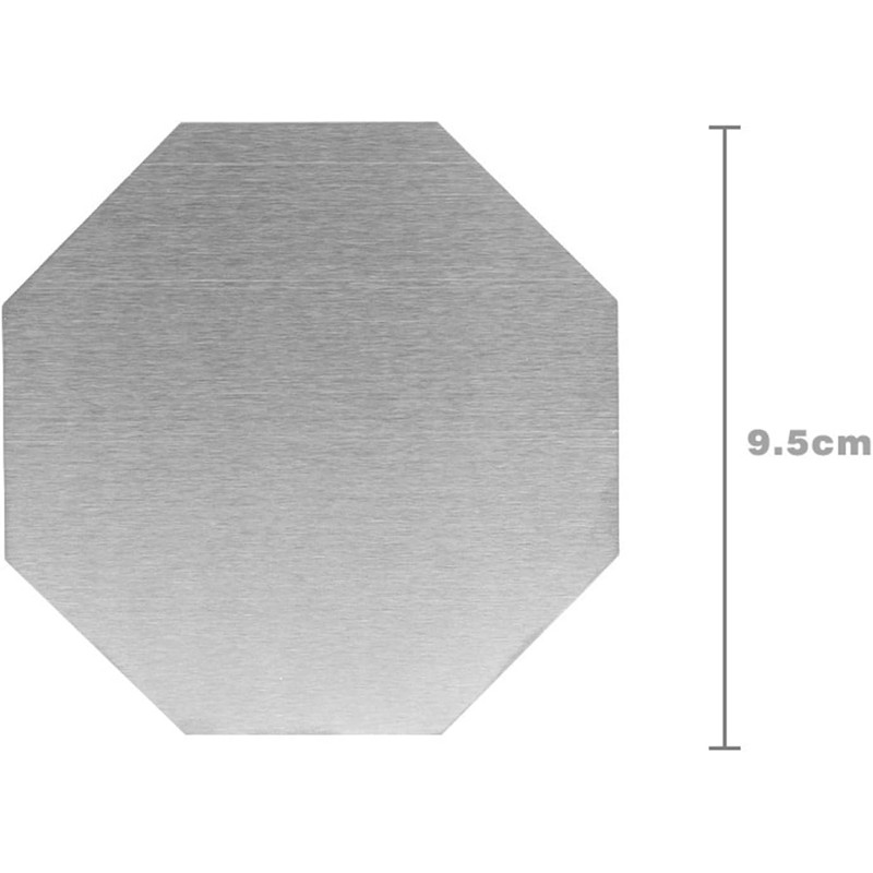 2Pcs Octagonal Stainless Steel Cup Mats, 9.5cmx9.5cm Silver Stainless Steel