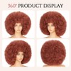 70's Afro Wig for Women, Copper Brown Short Afro Kinky