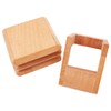 Tiardey Square Solid Wood Tea Coaster Beech Iinsulation Padwith Holder,Set