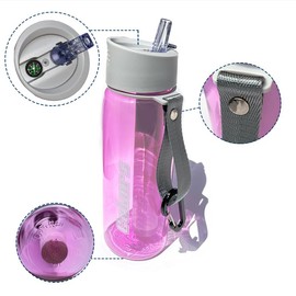 Gekors 4-Stage Water Filter Bottle,22oz,Black