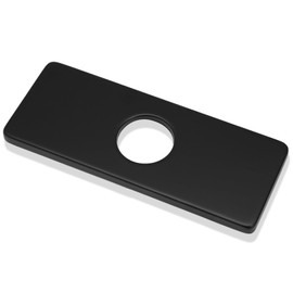 Murtenze 6 Inch Sink Faucet Hole Cover Deck Plate, Matte Black Escutcheon Faucet Plate, Stainless Steel Faucet Hole Cover for Kitchen Bathroom Sink 1 Hole or 3 Hole 4 Inch Centerset, 1 Pack