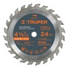 Truper ST-424 Disco sierra p/madera 4-1/2', 24 dientes, centro 3/8