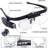 Head Magnifier Glasses USB Rechargeable Eyeglasses Magnifier with 2 LED