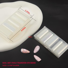 XEAOHESY 15 Rolls Aurora Transparent Nail Foil Transfer Stickers Laser Glass Fragments Nail Foils Holographic Stickers