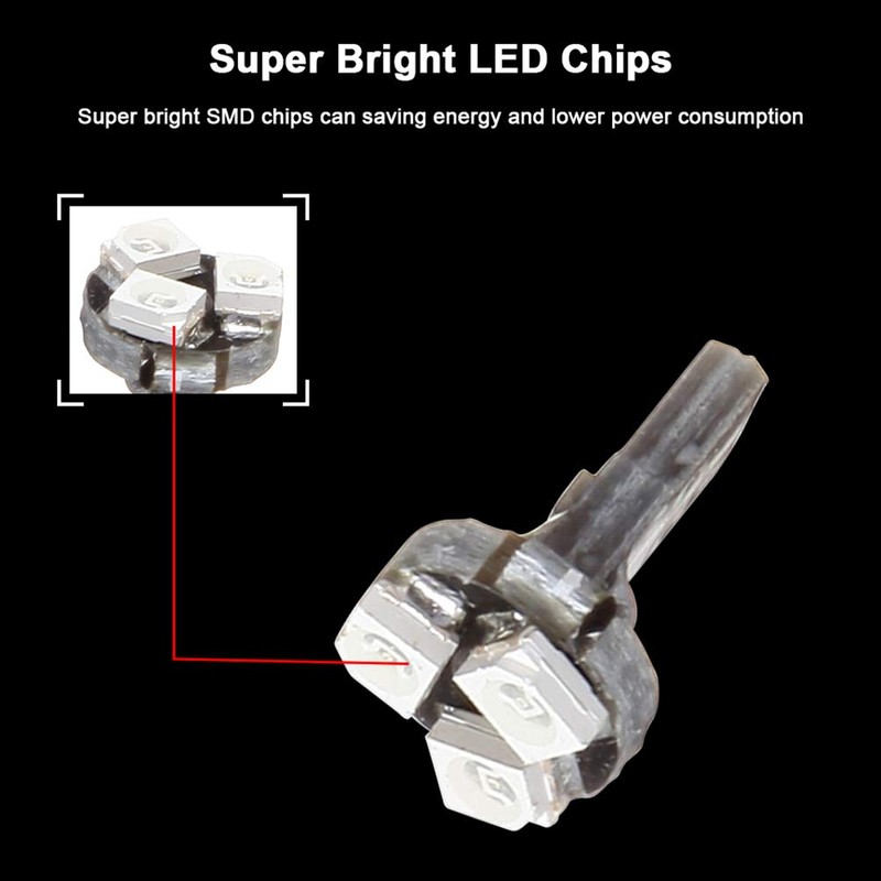 cciyu 10 Pack Green T5 37 73 74 Wedge 3-SMD