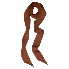 PATIKIL Stylish Ribbon Scarf, Solid Color Skinny Scarf Pure Long Neckerchief Silk Necktie Belts Sash Hair Scarves Headband Ribbon Tie for Women, Caramel