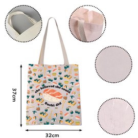 Sushi Tote Bag She Believed She Could Sushi Did Gift For Sushi Lover Gift Japanese Food Gift (Sushi did tote CA)